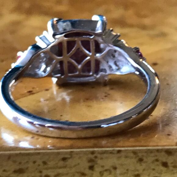 Norwegian Thulite Sterling Silver Ring Size 10 - Picture 7 of 9